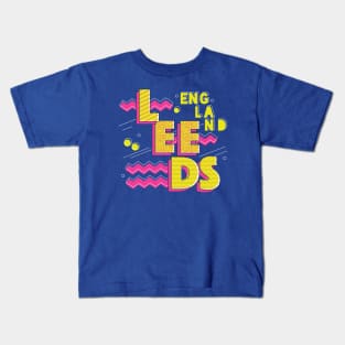 Retro 90s Leeds, England Kids T-Shirt